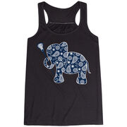 Girls Lacrosse Flowy Racerback Tank Top - Lax Elephant