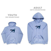 Girls Lacrosse Hooded Sweatshirt - LuLa The LAX Dog(Blue)