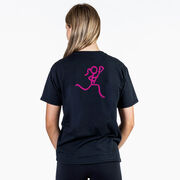 Lacrosse Short Sleeve T-Shirt - Neon Lax Girl (Back Design)