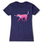 Girls Lacrosse Women's Everyday Tee - LuLa the Lax Dog (Pink)