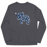 Girls Lacrosse Long Sleeve Performance Tee - Lax Elephant