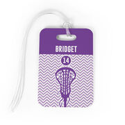 Girls Lacrosse Bag/Luggage Tag - Chevron Name and Number