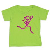 Girls Lacrosse Toddler Short Sleeve Shirt - Neon Lax Girl