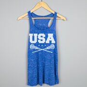 Girls Lacrosse Flowy Racerback Tank Top - USA Girls Lacrosse