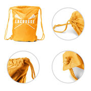 Girls Lacrosse Drawstring Backpack - Lacrosse Crossed Girls Sticks