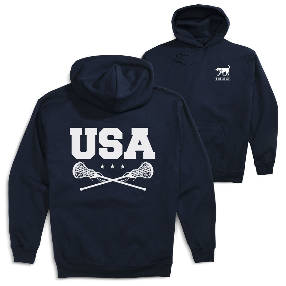 Girls Lacrosse Hooded Sweatshirt - USA Girls Lacrosse (Back Design)