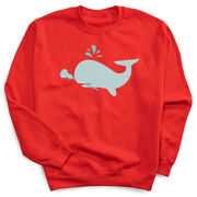 Girls Lacrosse Crewneck Sweatshirt - Chevron Lax Whale