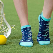 Girls Lacrosse Ankle Socks - Lax Whales