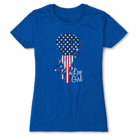 Girls Lacrosse Women's Everyday Tee - Patriotic Lax Girl