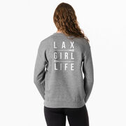 Girls Lacrosse Crewneck Sweatshirt - LAX Girl Life (Back Design)