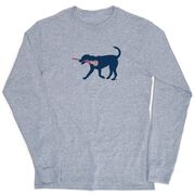 Girls Lacrosse Tshirt Long Sleeve - Lula The Lax Dog (Blue)