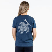 Girls Lacrosse Short Sleeve T-Shirt - Lax Turtle (Back Design)