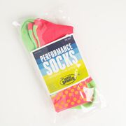 Girls Lacrosse Woven Mid-Calf Socks - Aloha (Pink/Orange/Green)