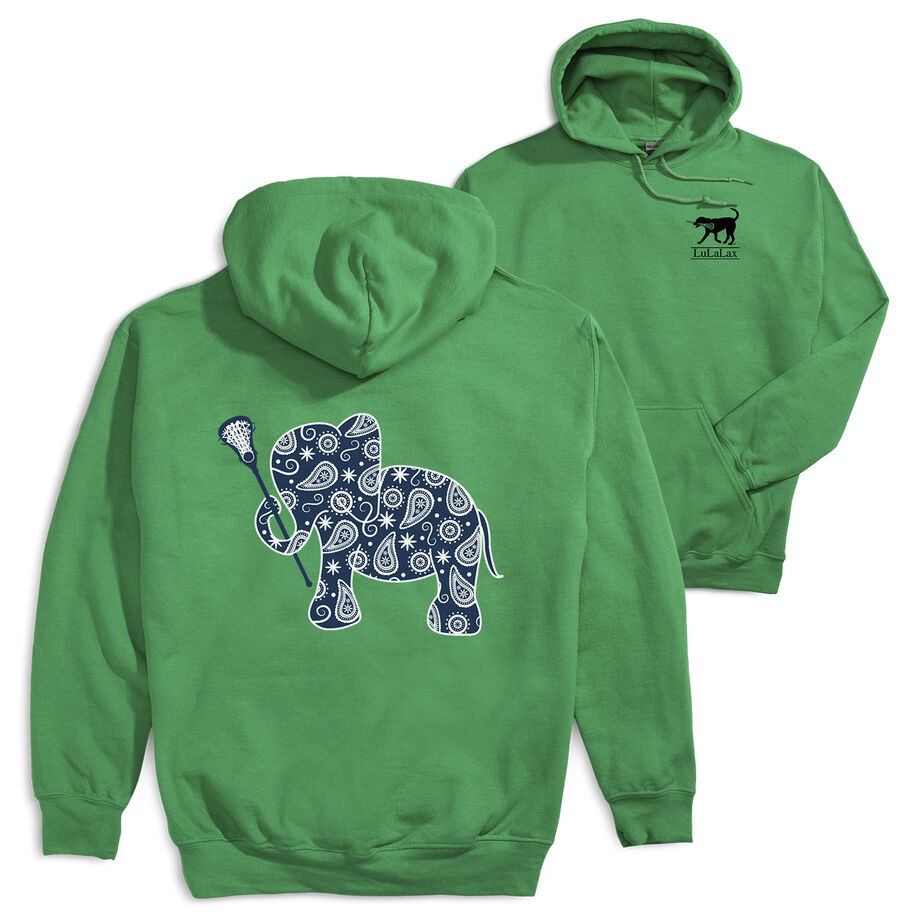 Girls Lacrosse Hooded Sweatshirt - Lax Elephant (Back Design)