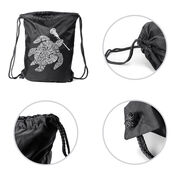 Girls Lacrosse Drawstring Backpack - Lax Turtle
