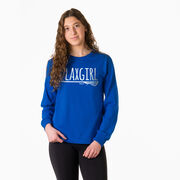 Girls Lacrosse Tshirt Long Sleeve - #LAXGIRL