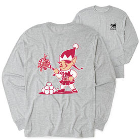 Girls Lacrosse Tshirt Long Sleeve - Top Shelf Elf (Back Design)