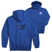 Girls Lacrosse Hooded Sweatshirt - LuLa The LAX Dog Blue (Back Design)