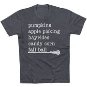 Girls Lacrosse Short Sleeve T-Shirt - Favorite Fall Things