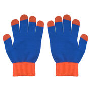 Lacrosse Touchscreen Knit Gloves - Blue/Orange