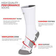 Team Number Woven Mid-Calf Socks - White/Gray