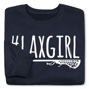 Girls Lacrosse Crewneck Sweatshirt - #LAXGIRL