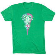Girls Lacrosse T-Shirt Short Sleeve Lacrosse Stick Heart