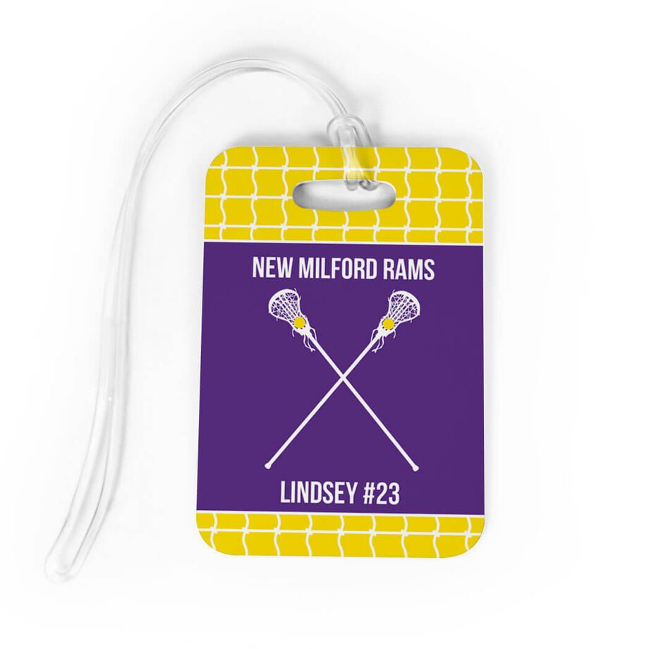 Girls Lacrosse Bag/Luggage Tag - Personalized Team Crossed Sticks