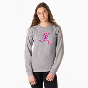 Girls Lacrosse Tshirt Long Sleeve - Neon Lax Girl