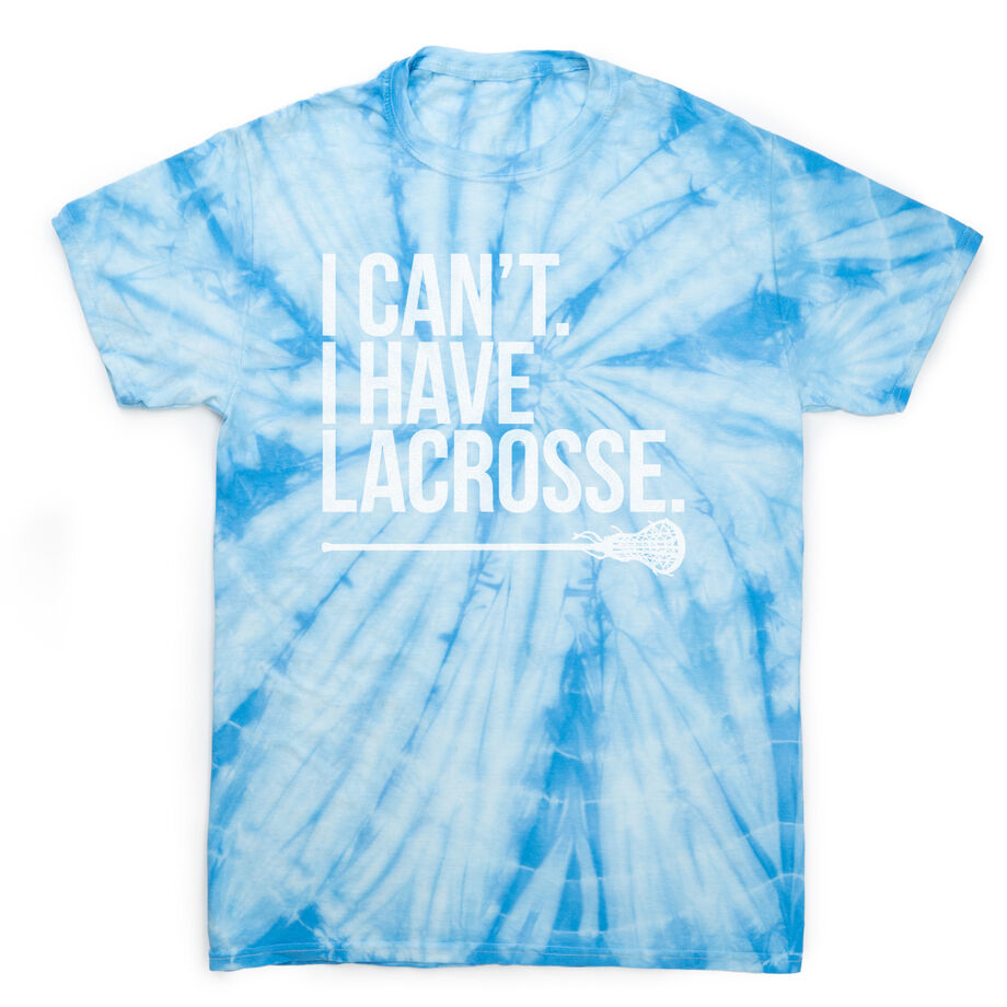 Girls Lacrosse Short Sleeve T-Shirt - I Can't I Have Lacrosse Tie Dye