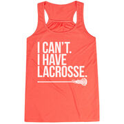 Girls Lacrosse Flowy Racerback Tank Top - I Can't. I Have Lacrosse