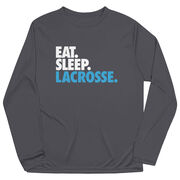 Lacrosse Long Sleeve Performance Tee - Eat. Sleep. Lacrosse.