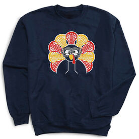 Girls Lacrosse Crewneck Sweatshirt - Goofy Turkey Player