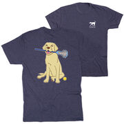 Girls Lacrosse Short Sleeve T-Shirt - Chase The Lax Dog (Back Design)