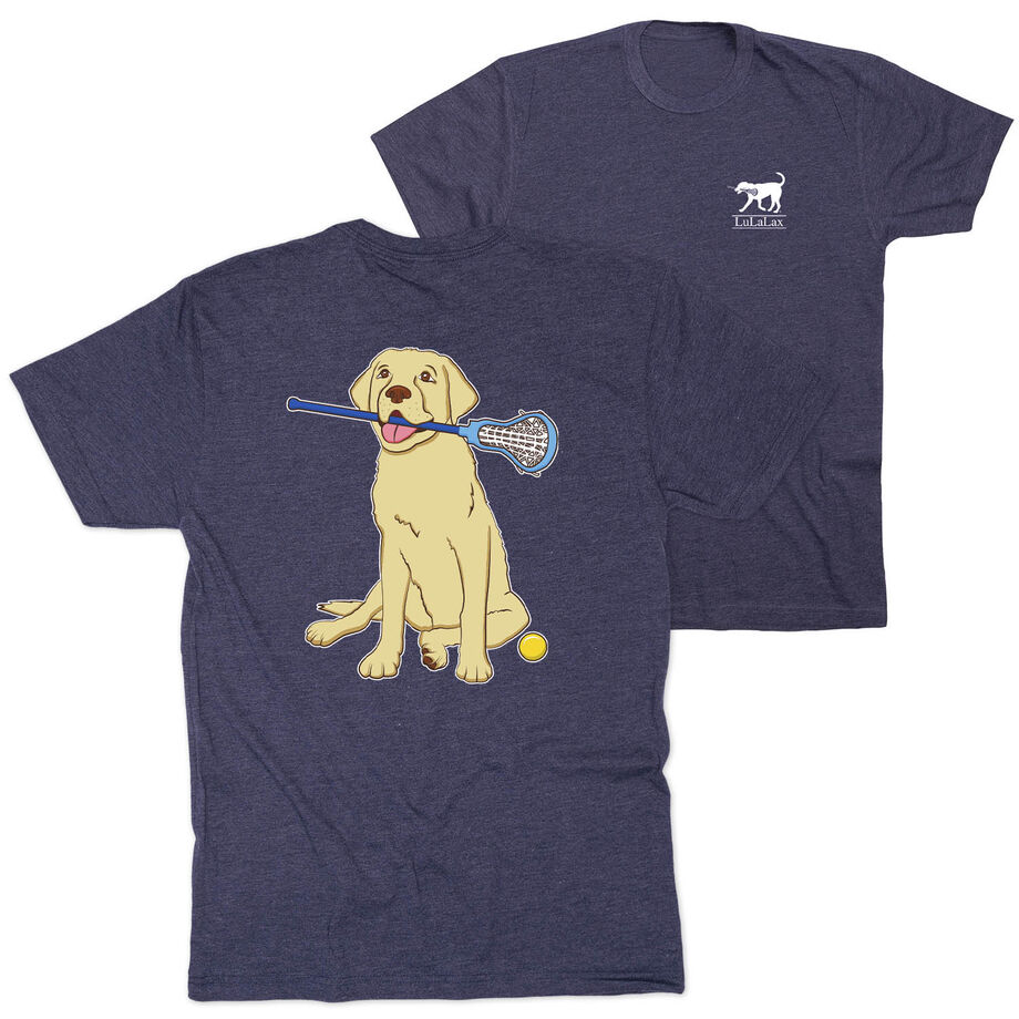Girls Lacrosse Short Sleeve T-Shirt - Chase The Lax Dog (Back Design)