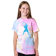 Girls Lacrosse Short Sleeve T-Shirt - My Goal Is To Deny Yours Tie Dye