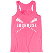 Girls Lacrosse Flowy Racerback Tank Top - Crossed Girls Sticks