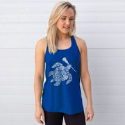 Girls Lacrosse Flowy Racerback Tank Top - Lax Turtle