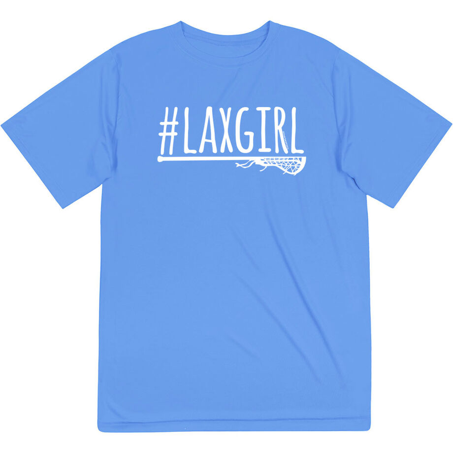 Girls Lacrosse Short Sleeve Performance Tee - #LAXGIRL - Personalization Image