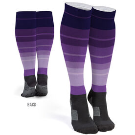 Printed Knee-High Socks - Ombre Stripes