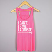 Girls Lacrosse Flowy Racerback Tank Top - I Can't. I Have Lacrosse