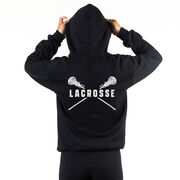 Girls Lacrosse Hooded Sweatshirt - Crossed Girls Sticks (Back Design)