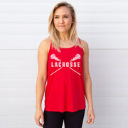 Girls Lacrosse Flowy Racerback Tank Top - Crossed Girls Sticks