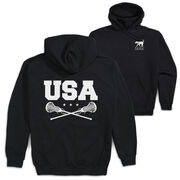 Girls Lacrosse Hooded Sweatshirt - USA Girls Lacrosse (Back Design)