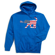 Girls Lacrosse Hooded Sweatshirt - Patriotic LuLa the Lax Dog