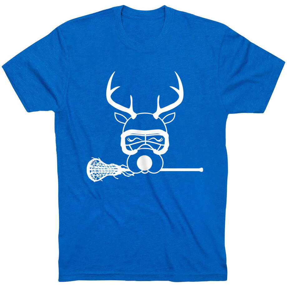Girls Lacrosse Short Sleeve T-Shirt - Lax Girl Reindeer