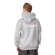 Guys Lacrosse Hooded Sweatshirt - Lacrosse Dad Sticks (Back Design)