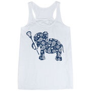 Girls Lacrosse Flowy Racerback Tank Top - Lax Elephant