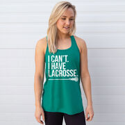 Girls Lacrosse Flowy Racerback Tank Top - I Can't. I Have Lacrosse