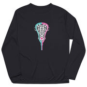 Girls Lacrosse Long Sleeve Performance Tee - Lacrosse Stick Heart